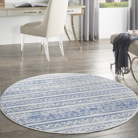 Nourison Whimsicle WHS16 Area Rug, Ivory/Blue, 5' x Round