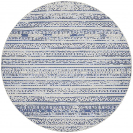 Nourison Whimsicle WHS16 Area Rug, Ivory/Blue, 8' x Round