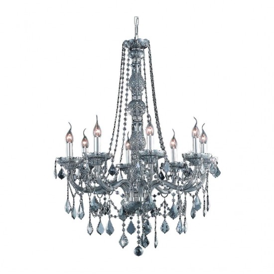 Elegant Lighting Verona 8 Light Silver Shade Chandelier Silver Shade (Grey) Royal Cut Crystal