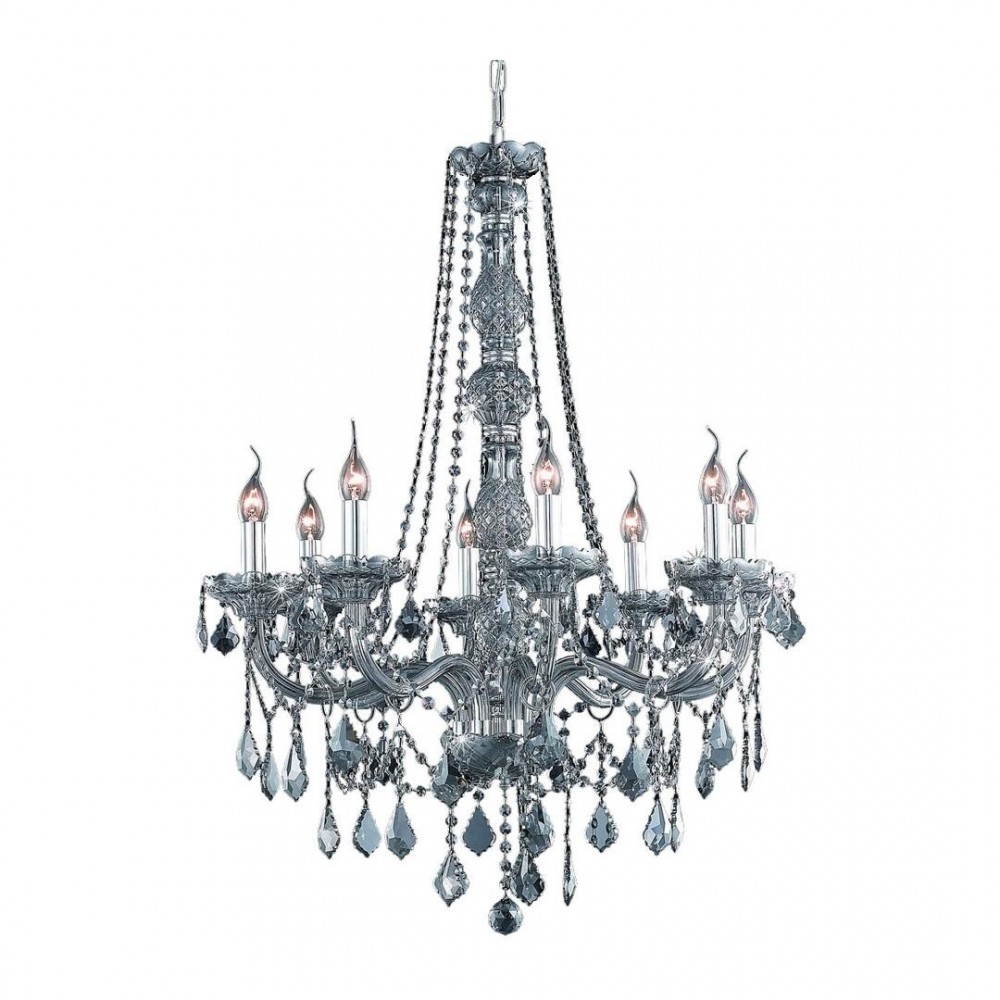 Elegant Lighting Verona 8 Light Silver Shade Chandelier Silver Shade (Grey) Royal Cut Crystal