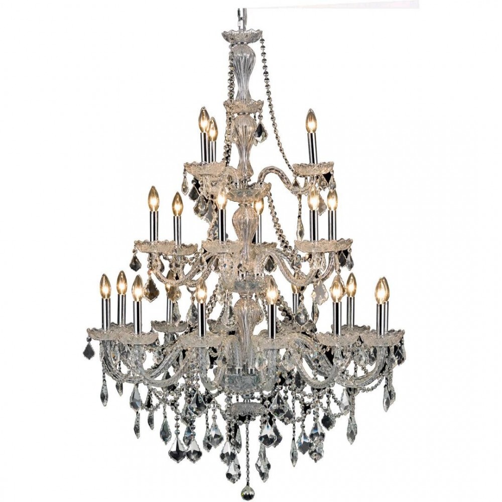 Elegant Lighting Giselle 21 Light Chrome Chandelier Clear Royal Cut Crystal