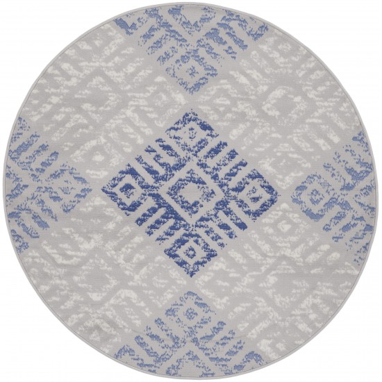 Nourison Whimsicle WHS18 Area Rug, Grey/Blue, 5' x Round