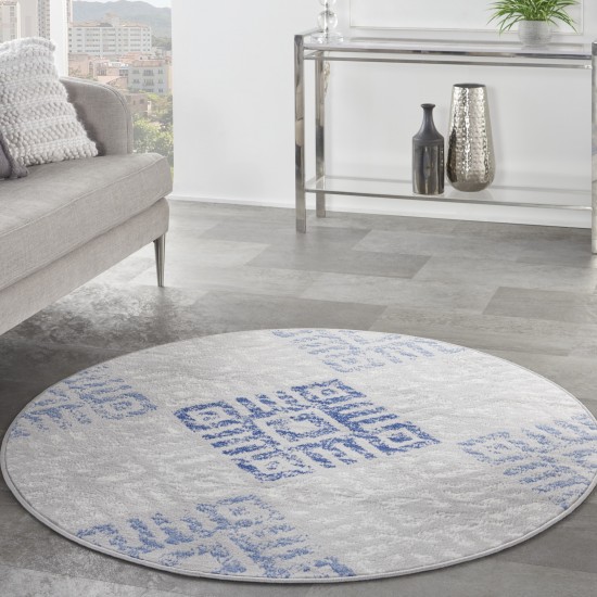 Nourison Whimsicle WHS18 Area Rug, Grey/Blue, 5' x Round