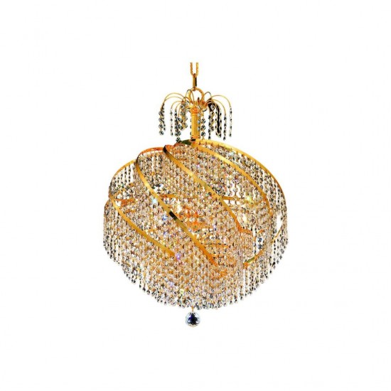 Elegant Lighting Spiral 10 Light Gold Chandelier Clear Elegant Cut Crystal
