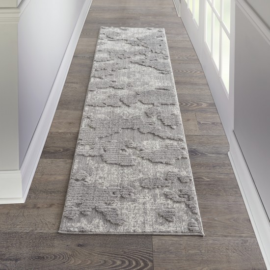 Nourison Zermatt ZER01 Runner Rug, Grey/Ivory, 2'2" x 7'6"