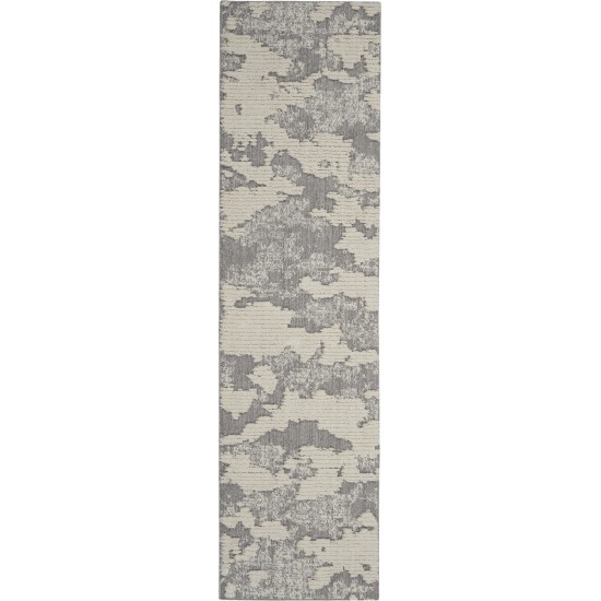 Nourison Zermatt ZER01 Runner Rug, Ivory/Grey, 2'2" x 7'6"