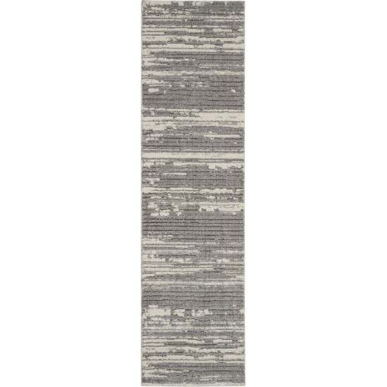 Nourison Zermatt ZER02 Runner Rug, Grey/Ivory, 2'2" x 7'6"