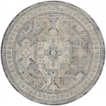 Nourison Lynx 7'10" Round Ivory Charcoal Bohemian Indoor Rug