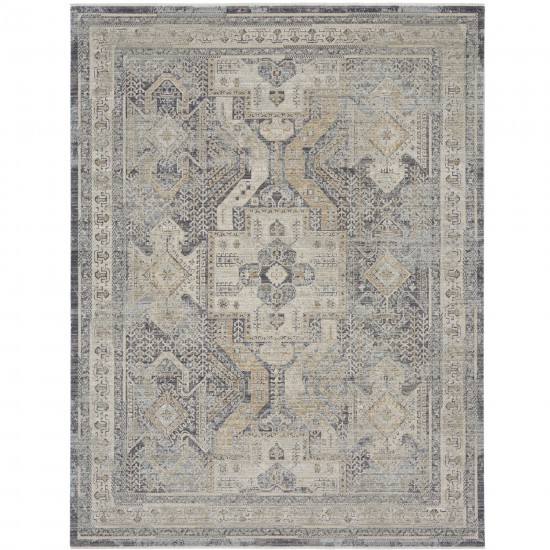 Nourison Lynx 8.6 x 11.4 Ivory Charcoal Bohemian Indoor Rug