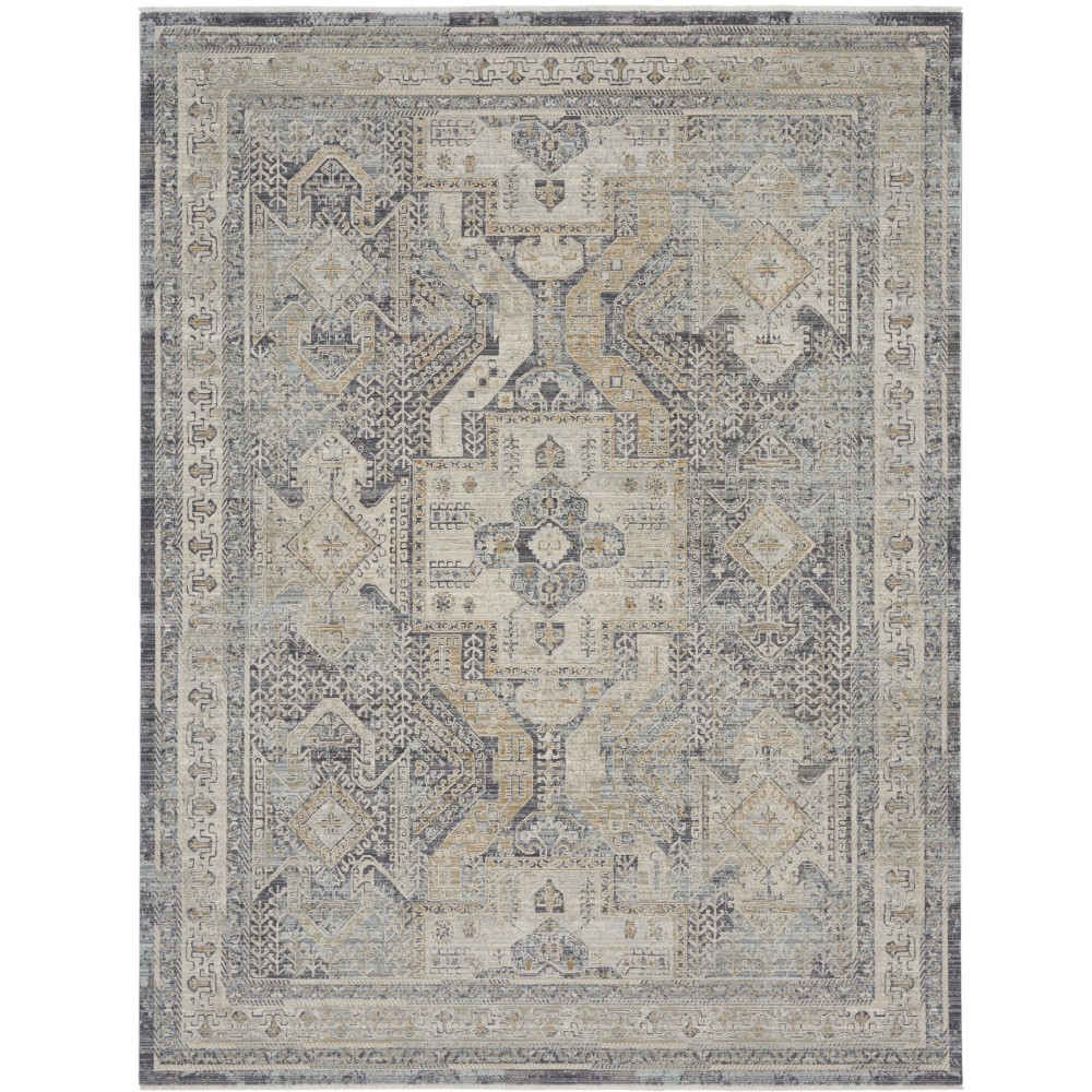 Nourison Lynx 8.6 x 11.4 Ivory Charcoal Bohemian Indoor Rug