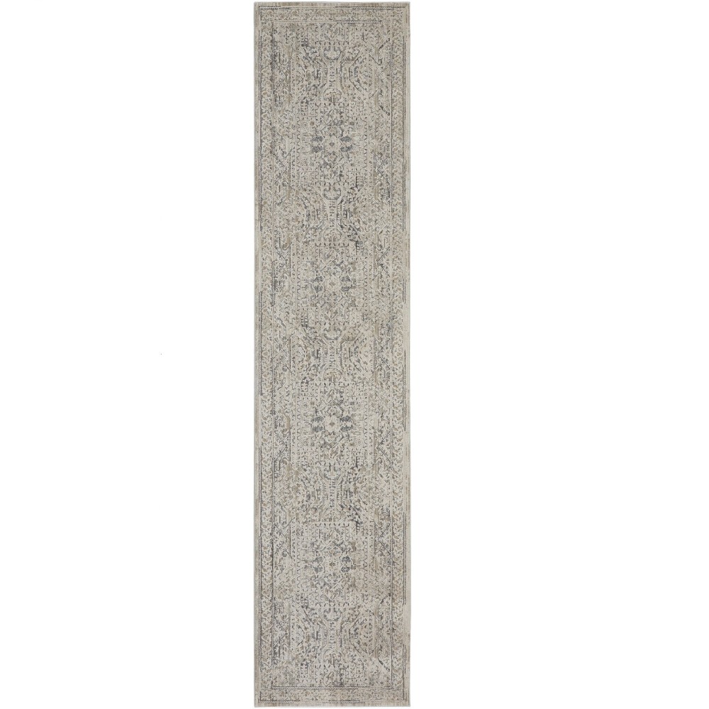 Nourison Lynx 2'3" x 10' Ivory/Grey/Blue Bohemian Indoor Rug