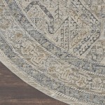 Nourison Lynx 7'10" Round Ivory/Grey/Blue Bohemian Indoor Rug