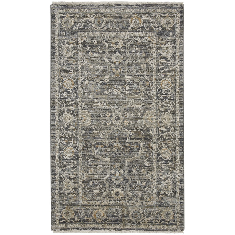 Nourison Lynx 2'6" x 4'6" Slate Multicolor Bohemian Indoor Rug