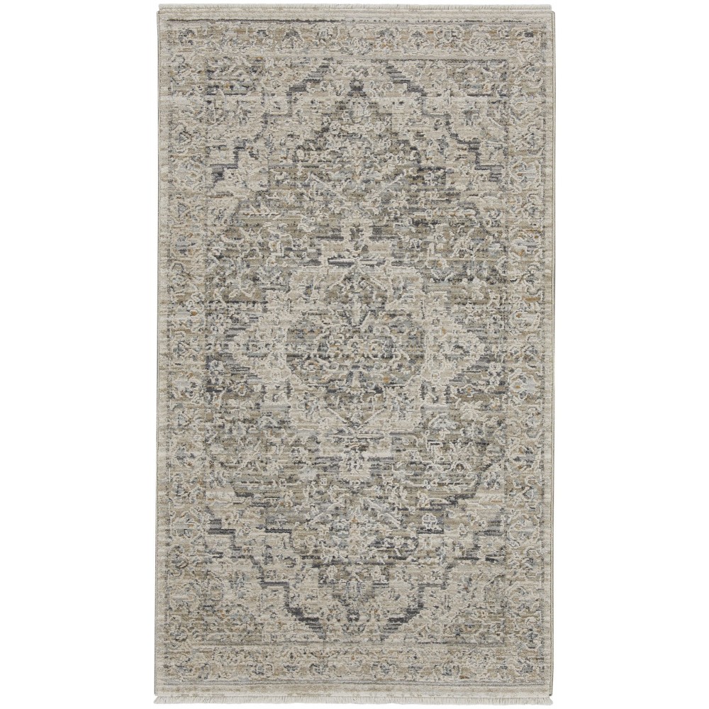 Nourison Lynx 2'6" x 4'6" Ivory Taupe Vintage Indoor Rug