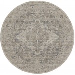 Nourison Lynx 7'10" Round Ivory Taupe Vintage Indoor Rug