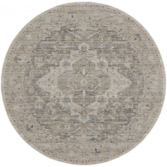 Nourison Lynx 7'10" Round Ivory Taupe Vintage Indoor Rug