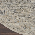 Nourison Lynx 7'10" Round Ivory Taupe Vintage Indoor Rug