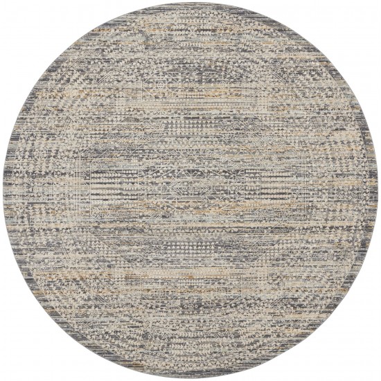 Nourison Lynx 7'10" Round Ivory Slate Bohemian Indoor Rug