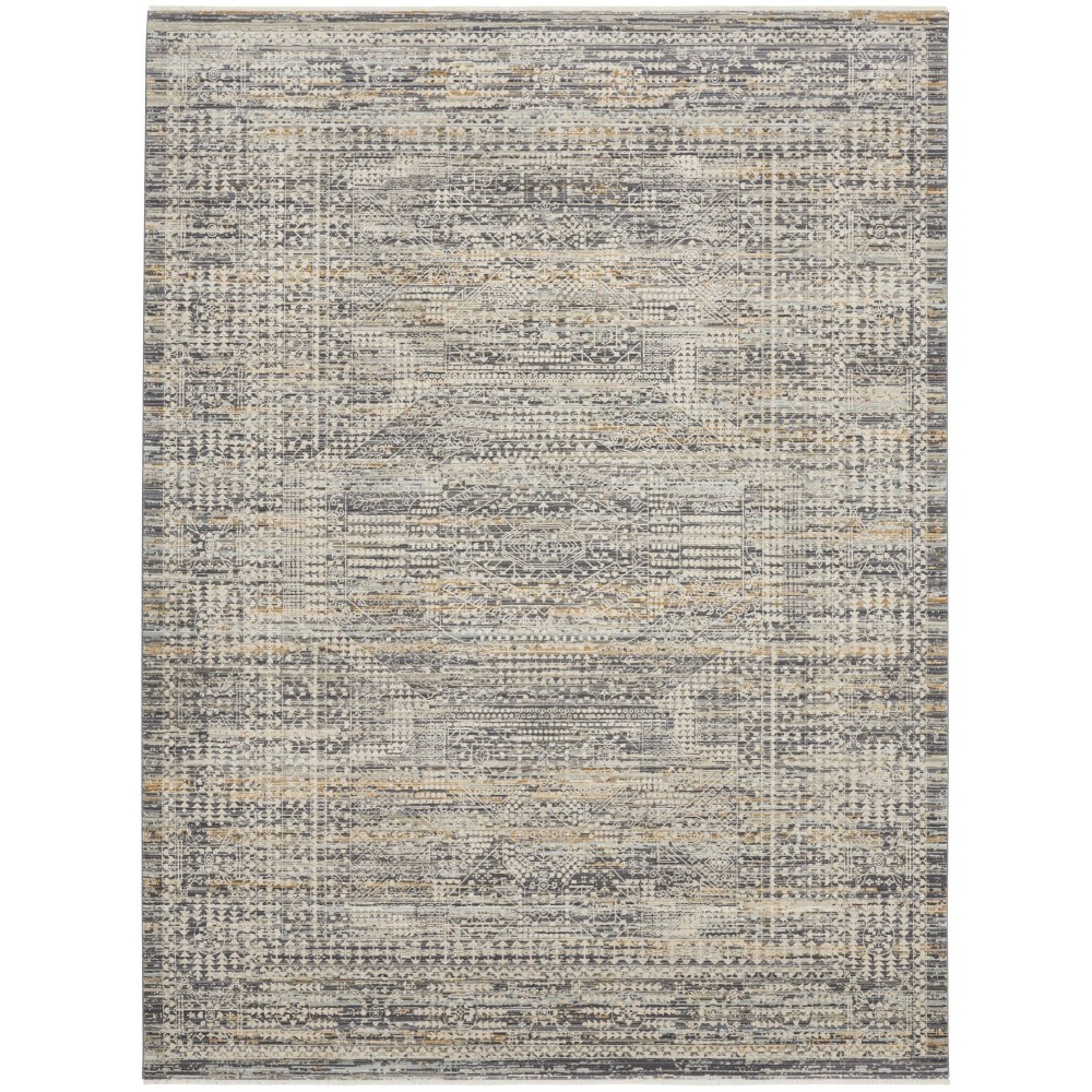 Nourison Lynx 8.6 x 11.4 Ivory Slate Bohemian Indoor Rug