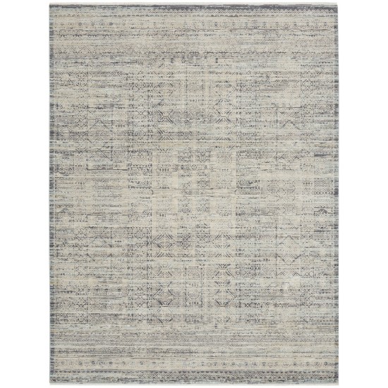 Nourison Lynx 8.6 x 11.4 Ivory Blue Bohemian Indoor Rug