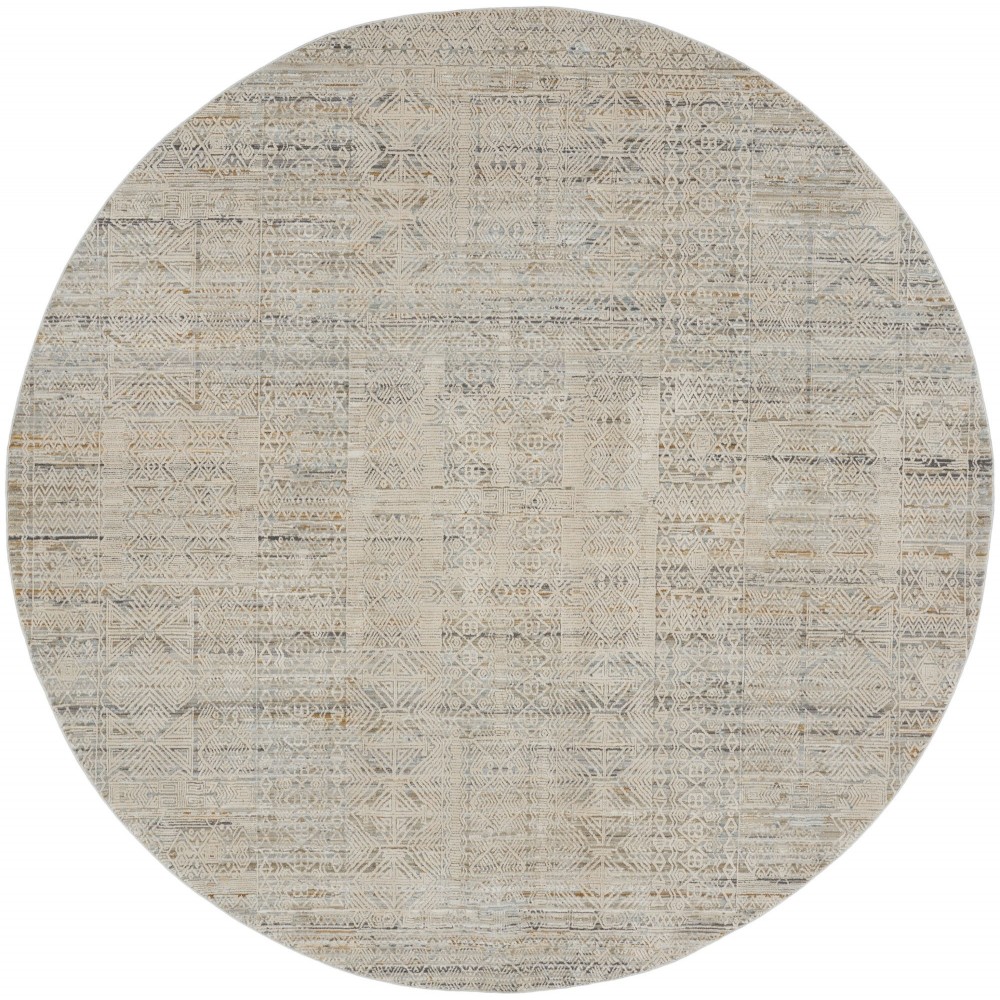 Nourison Lynx 7'10" Round Ivory Multicolor Bohemian Indoor Rug