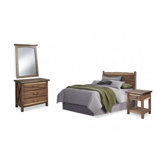 Forest Retreat Queen Bed, Nightstand, Chest, and Mirror by homestyles