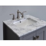 Eviva Aberdeen 24" Gray Transitional Bathroom Vanity w/ White Carrara Top