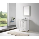 Eviva Aberdeen 24" White Transitional Bathroom Vanity w/ White Carrara Top