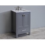 Eviva Aberdeen 30" Gray Transitional Bathroom Vanity w/ White Carrara Top