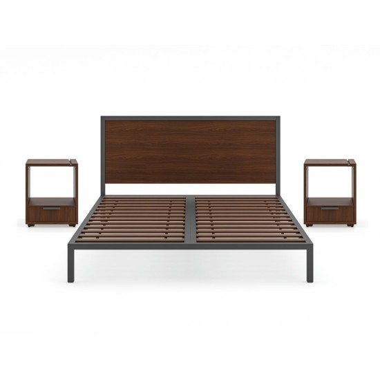 Merge Queen Bed with Two Nightstands by homestyles