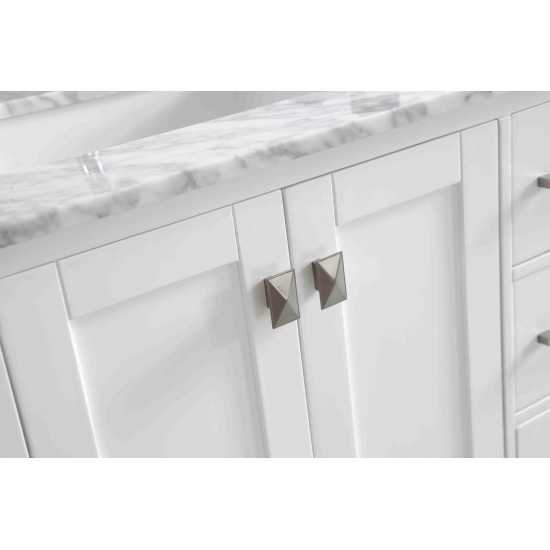 Eviva Aberdeen 36" White Transitional Bathroom Vanity w/ White Carrara Top