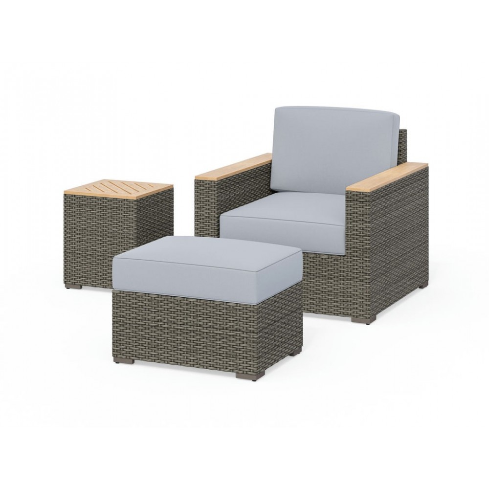 Boca Raton Outdoor Arm Chair, Ottoman and Side Table by homestyles