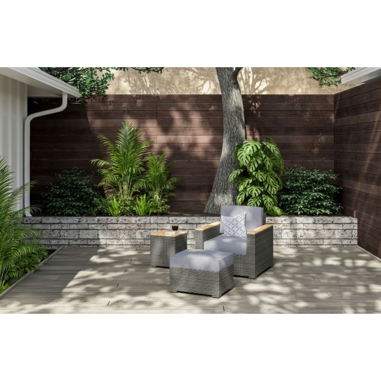 Boca Raton Outdoor Arm Chair, Ottoman and Side Table by homestyles