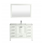 Eviva Aberdeen 42" White Transitional Bathroom Vanity w/ White Carrara Top