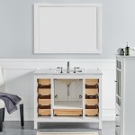 Eviva Aberdeen 42" White Transitional Bathroom Vanity w/ White Carrara Top