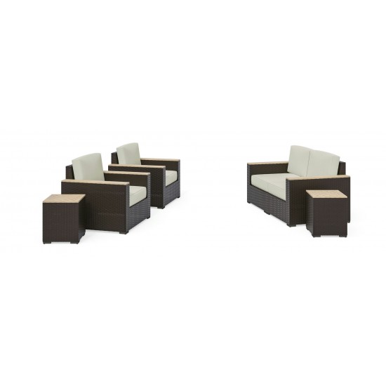 Palm Springs Outdoor Loveseat, Arm Chair Pair and Two Side Tables by homestyles