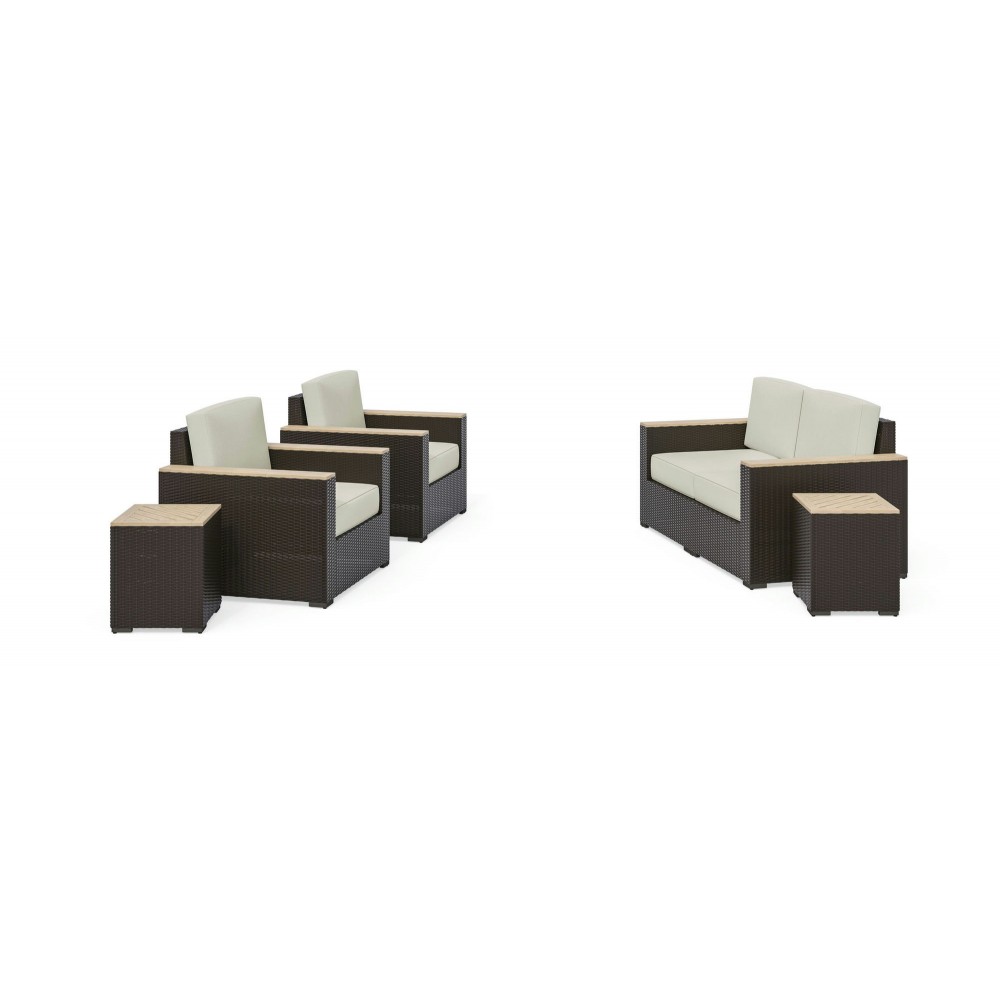 Palm Springs Outdoor Loveseat, Arm Chair Pair and Two Side Tables by homestyles