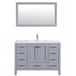 Eviva Aberdeen 48" Gray Transitional Bathroom Vanity w/ White Carrara Top