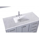 Eviva Aberdeen 48" Gray Transitional Bathroom Vanity w/ White Carrara Top