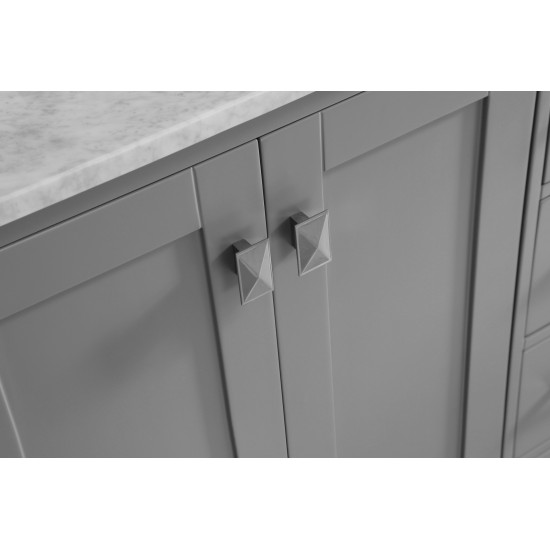 Eviva Aberdeen 48" Gray Transitional Bathroom Vanity w/ White Carrara Top