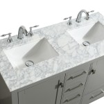 Eviva Aberdeen 48" Gray Transitional Double Sink Bathroom Vanity w/ White Carrara Top