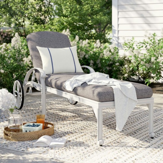 Capri Outdoor Chaise Lounge by homestyles, White