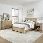 Manor House Queen Bed, Nightstand and Dresser with Mirror by homestyles