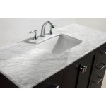 Eviva Aberdeen 60" Espresso Transitional Single Sink Bathroom Vanity w/ White Carrara Top