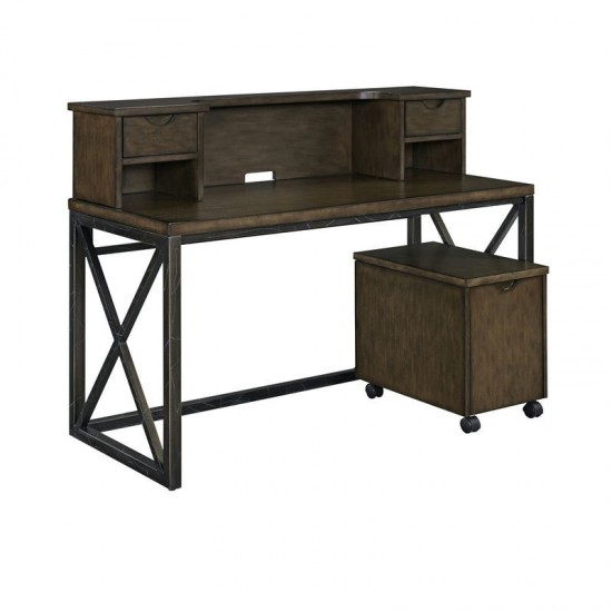 Xcel Desk with Hutch and File Cabinet by homestyles