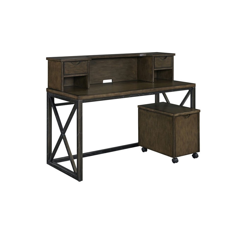Xcel Desk with Hutch and File Cabinet by homestyles