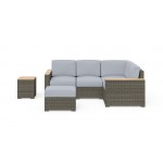 Boca Raton Outdoor 4 Seat Sectional, Ottoman and Side Table by homestyles