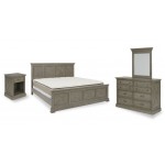 Walker King Bed, Nightstand and Dresser with Mirror by homestyles