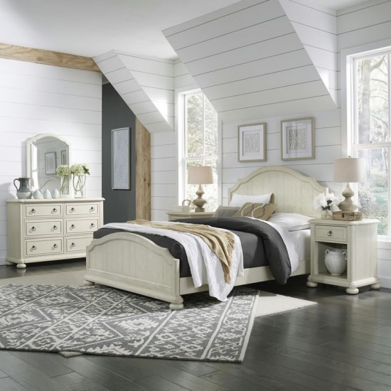 Chambre Queen Bed, Nightstand and Dresser with Mirror by homestyles