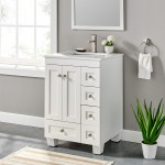 Eviva Acclaim 24" White Transitional Bathroom Vanity w/ White Quartz Top